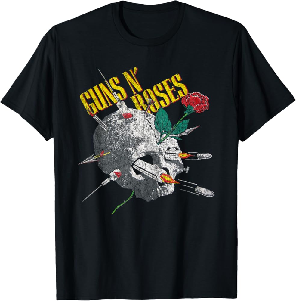 Amazon.com: Guns N' Roses Official Needle Skull Vintage T-Shirt
